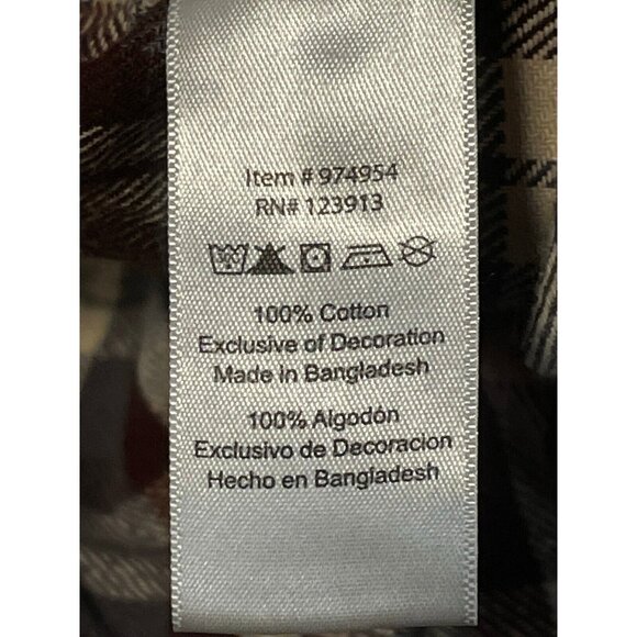 Jach's flannel plaid shirt mens medium long sleeve button striped brown - Picture 7 of 10